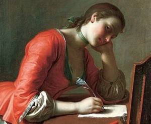 Girl writing a letter