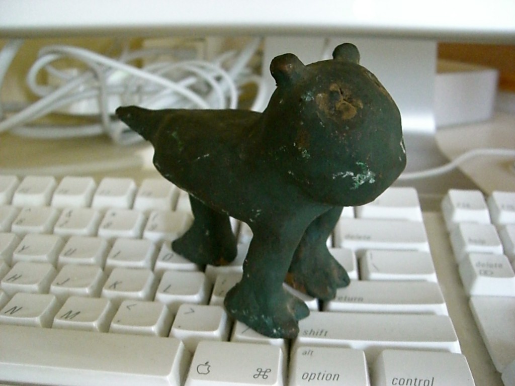 clay idol on keyboard