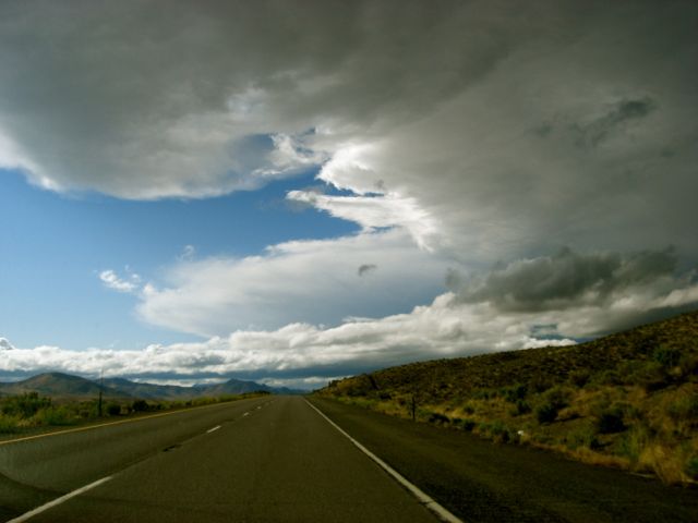 road and clouds